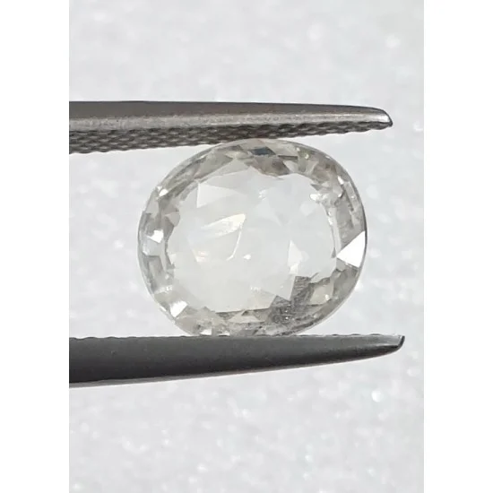 3.94ct Certified Unheated Untreated Ceylon Natural White Sapphire Safed Pukhraj